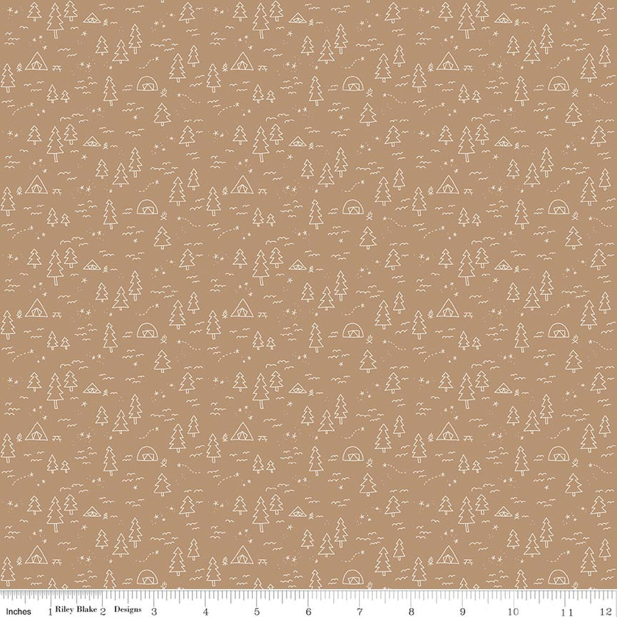 Upper Pines Campground Tan Fabric by the Yard - C18874-TAN
