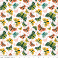 Folk Floral Butterflies White Fabric by Jennifer Long for Riley Blake Designs
