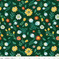 Folk Floral Blooms Pine Valley Fabric by Jennifer Long for Riley Blake Designs