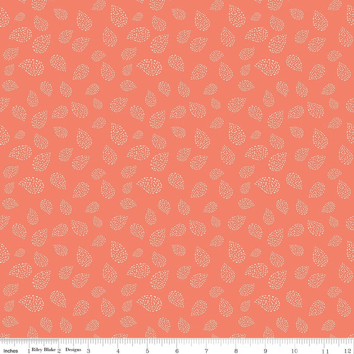 Folk Floral Tear Drops Salmon Fabric by Jennifer Long for Riley Blake Designs