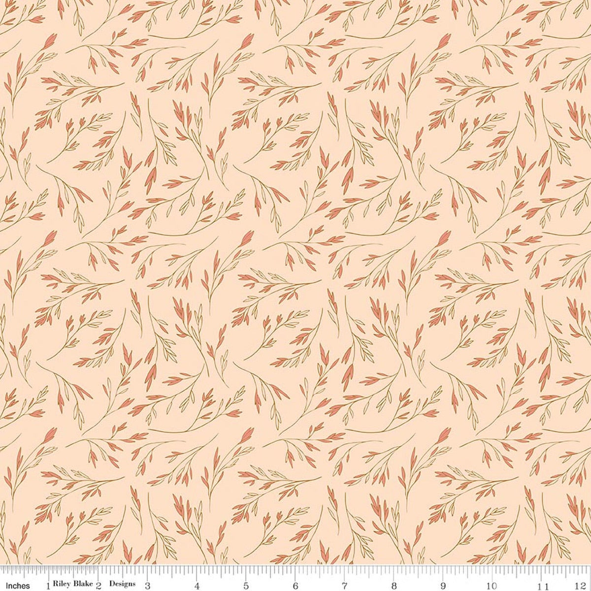Aspen Lake Grasses Peach Fabric by Amber Elliot for Riley Blake Designs