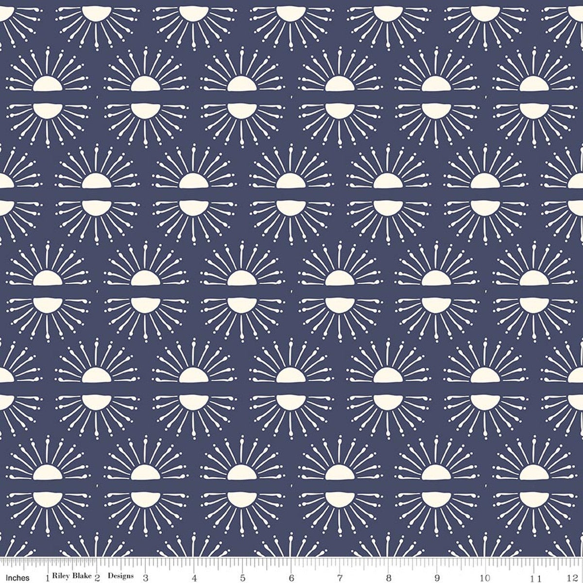 Aspen Lake Suns Indigo Fabric by Amber Elliot for Riley Blake Designs