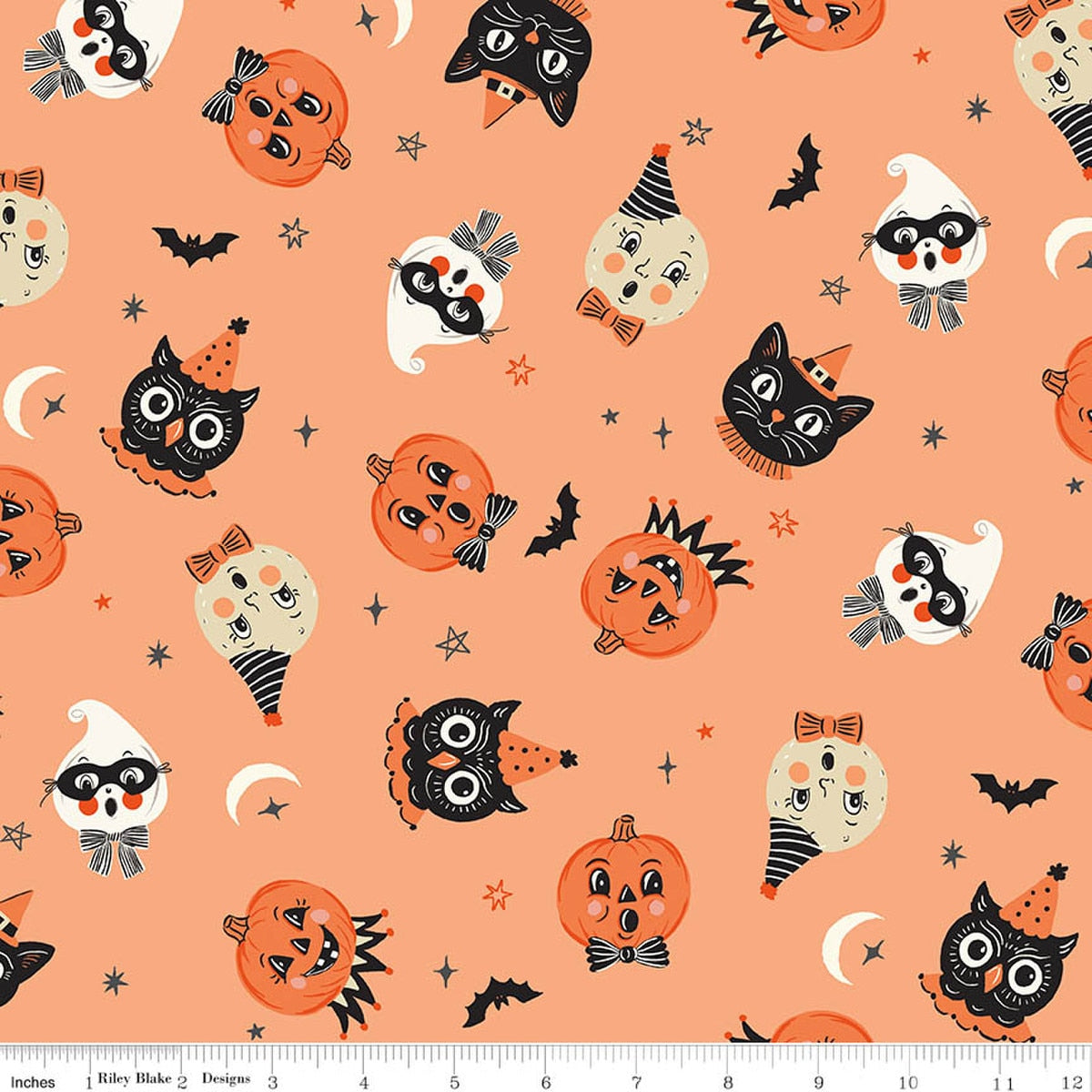 Vintage Boo Main Marmalade Fabric by My Mind’s Eye for Riley Blake Designs