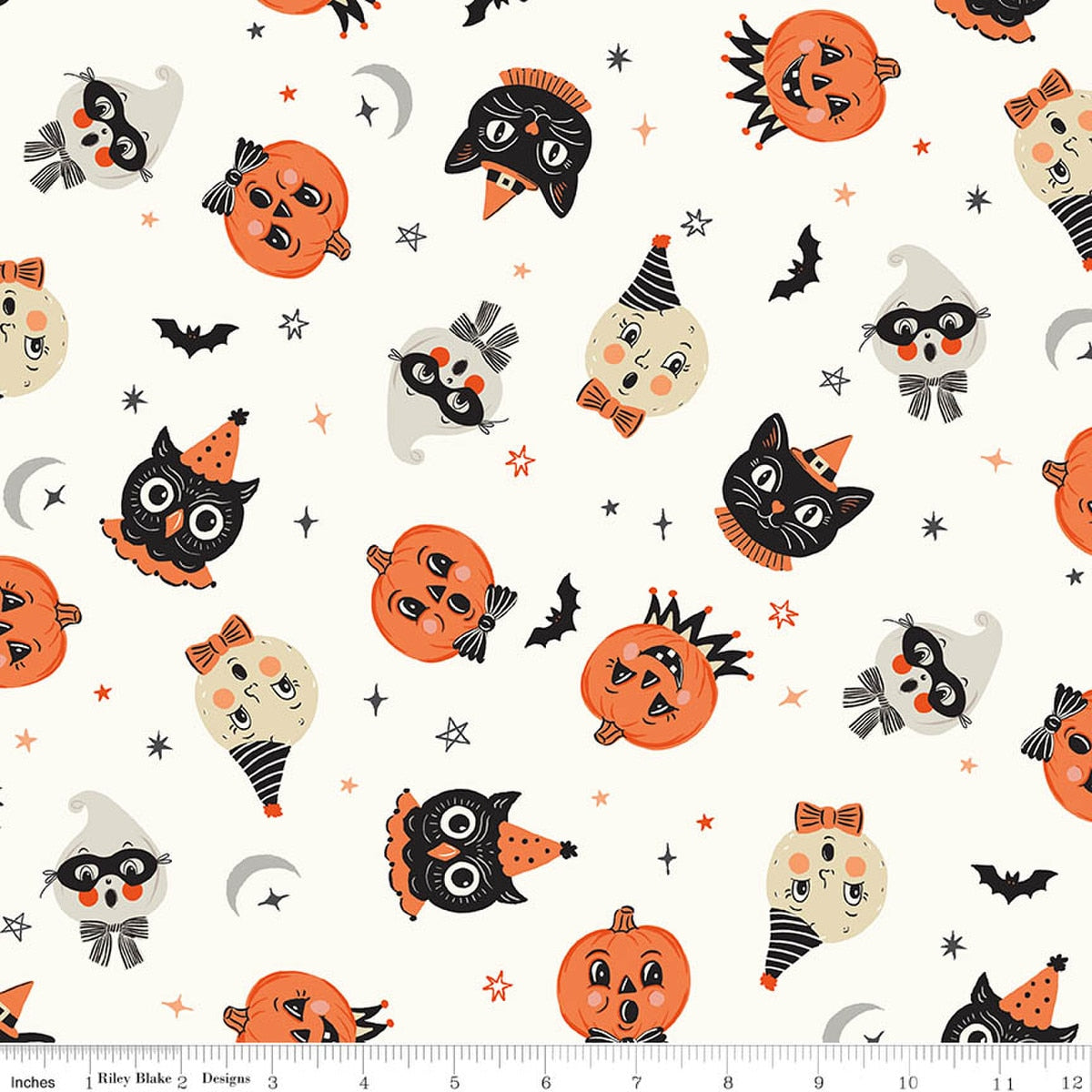 Vintage Boo Main Vintage White Fabric by My Mind’s Eye for Riley Blake Designs