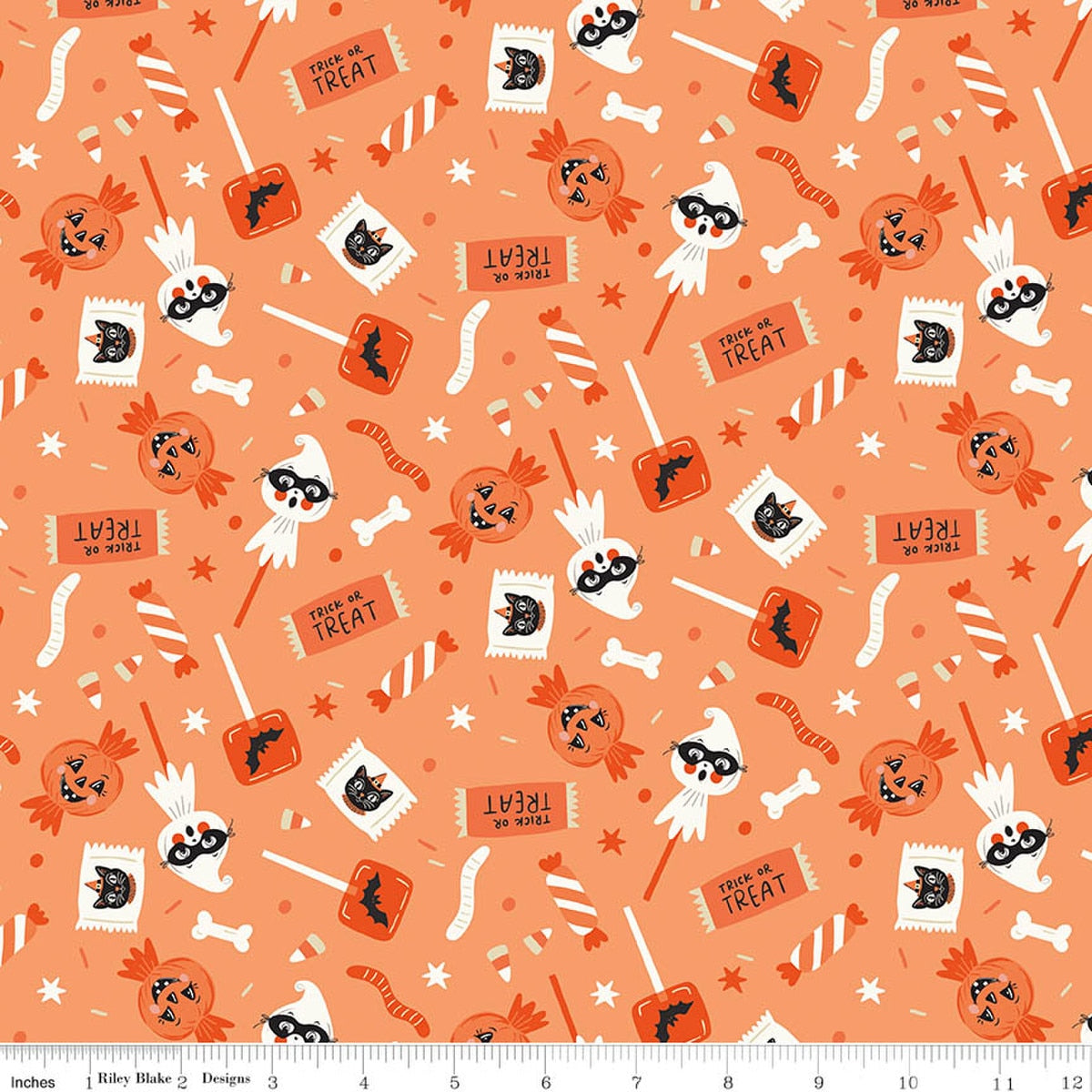 Vintage Boo Main Candy Marmalade Fabric by My Mind’s Eye for Riley Blake Designs