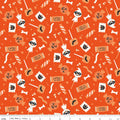 Vintage Boo Main Candy Orange Fabric by My Mind’s Eye for Riley Blake Designs