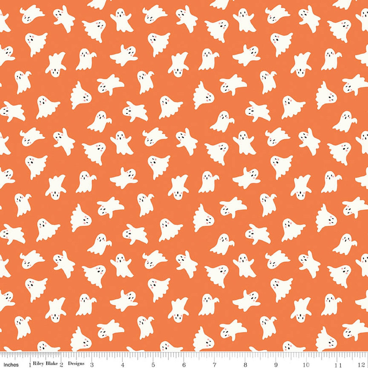 Vintage Boo Ghosts Pumpkin Fabric by My Mind’s Eye for Riley Blake Designs