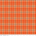 Vintage Boo Plaid Orange Fabric by My Mind’s Eye for Riley Blake Designs