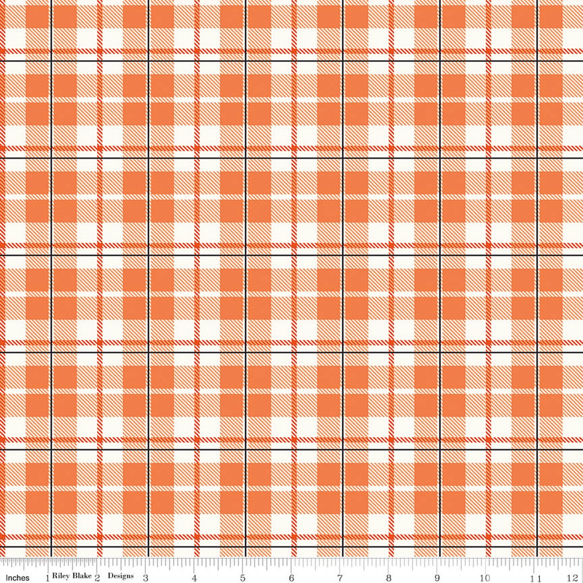Vintage Boo Plaid Pumpkin Fabric by My Mind’s Eye for Riley Blake Designs