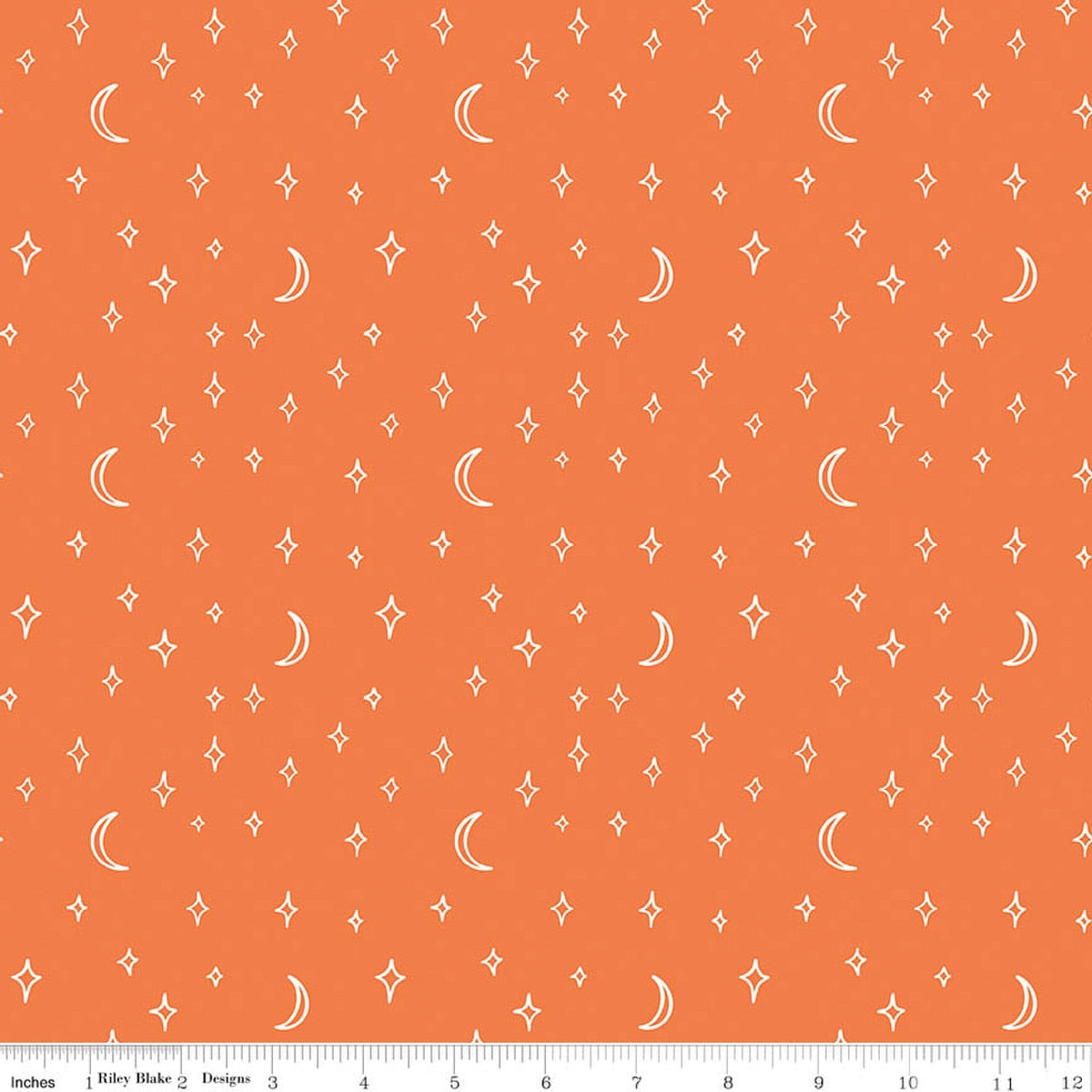 Vintage Boo Stars and Moons Pumpkin Fabric by My Mind’s Eye for Riley Blake Designs