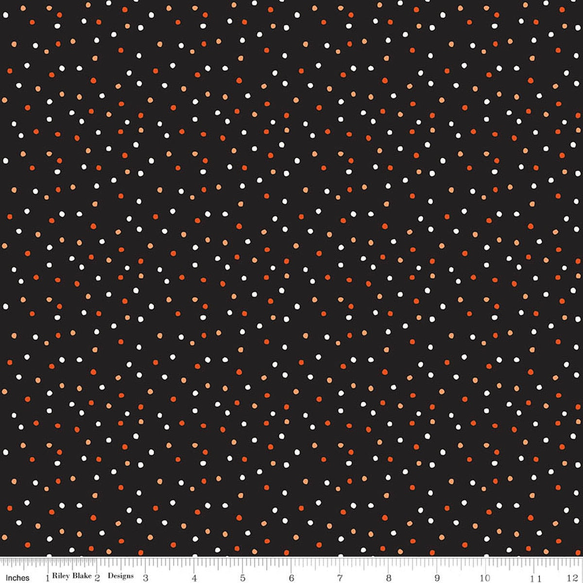 Vintage Boo Dots Black Fabric by My Mind’s Eye for Riley Blake Designs