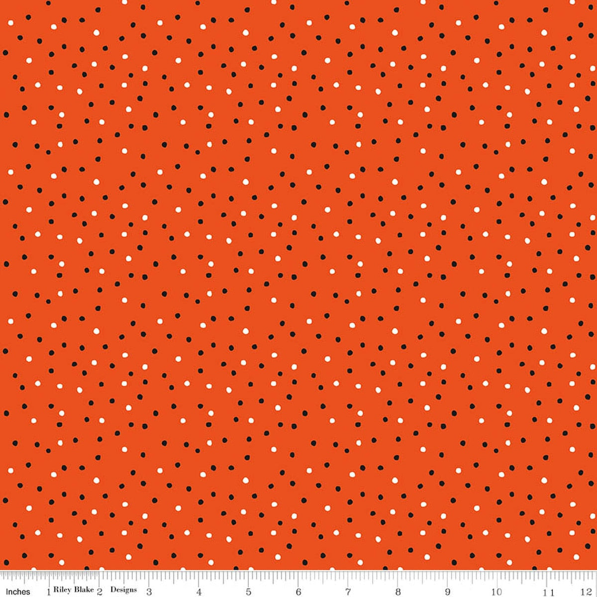 Vintage Boo Dots Orange Fabric by My Mind’s Eye for Riley Blake Designs