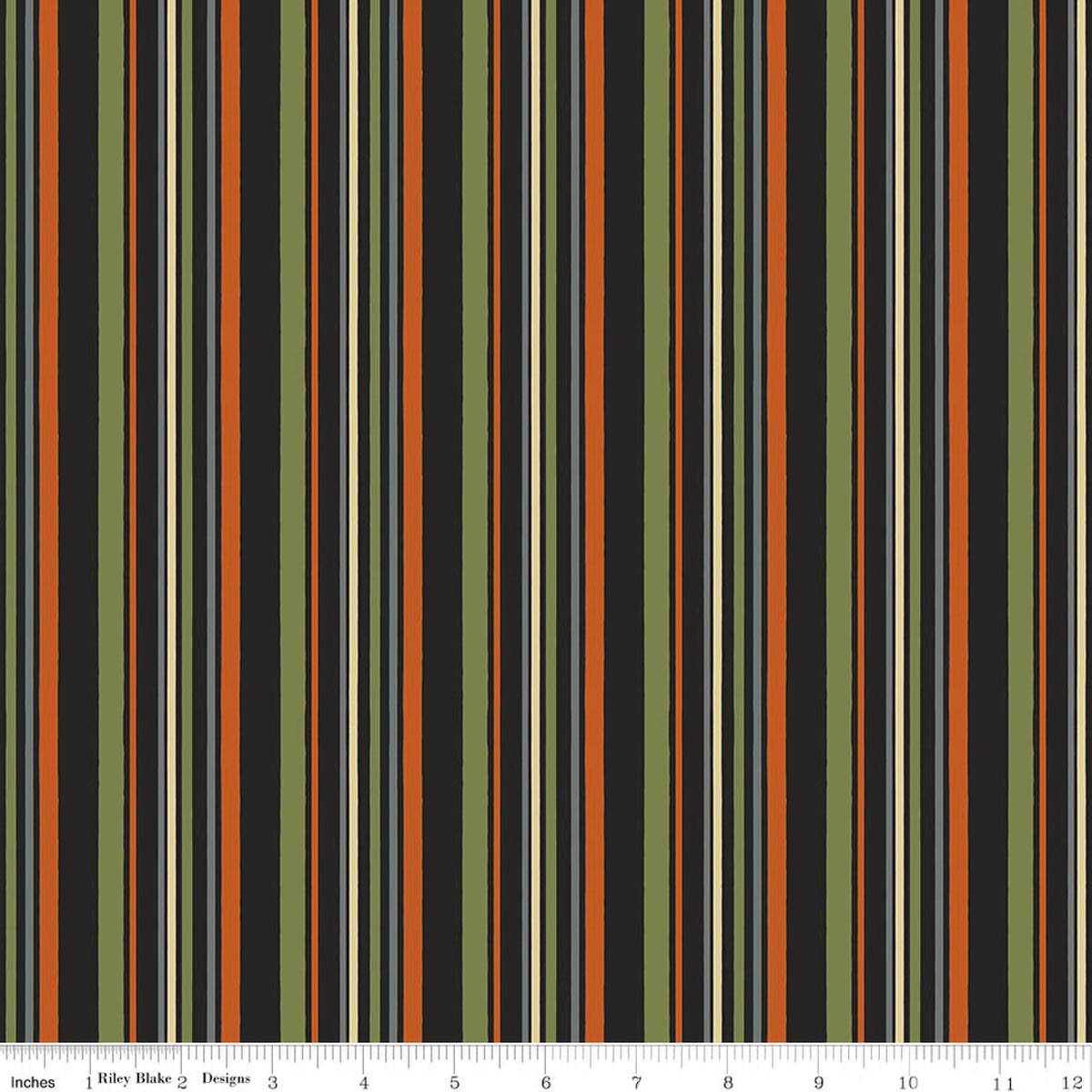 Witchy Vibes Stripes Avocado Fabric by Lisa Audit for Riley Blake Designs