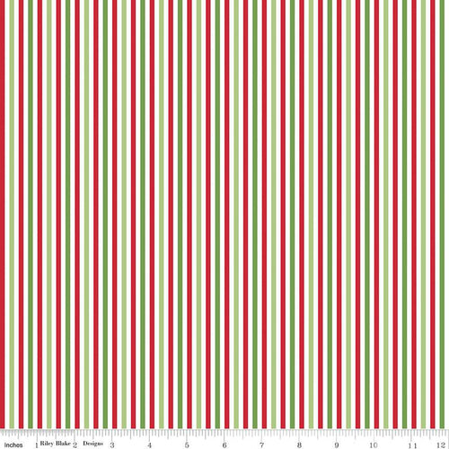 1/8" Stripe Christmas Fabric by the Yard - C495-CHRISTMAS