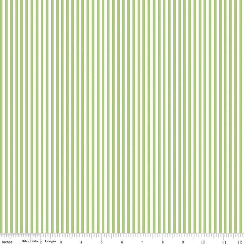 1/8" Stripe Green Fabric by the Yard - C495-GREEN