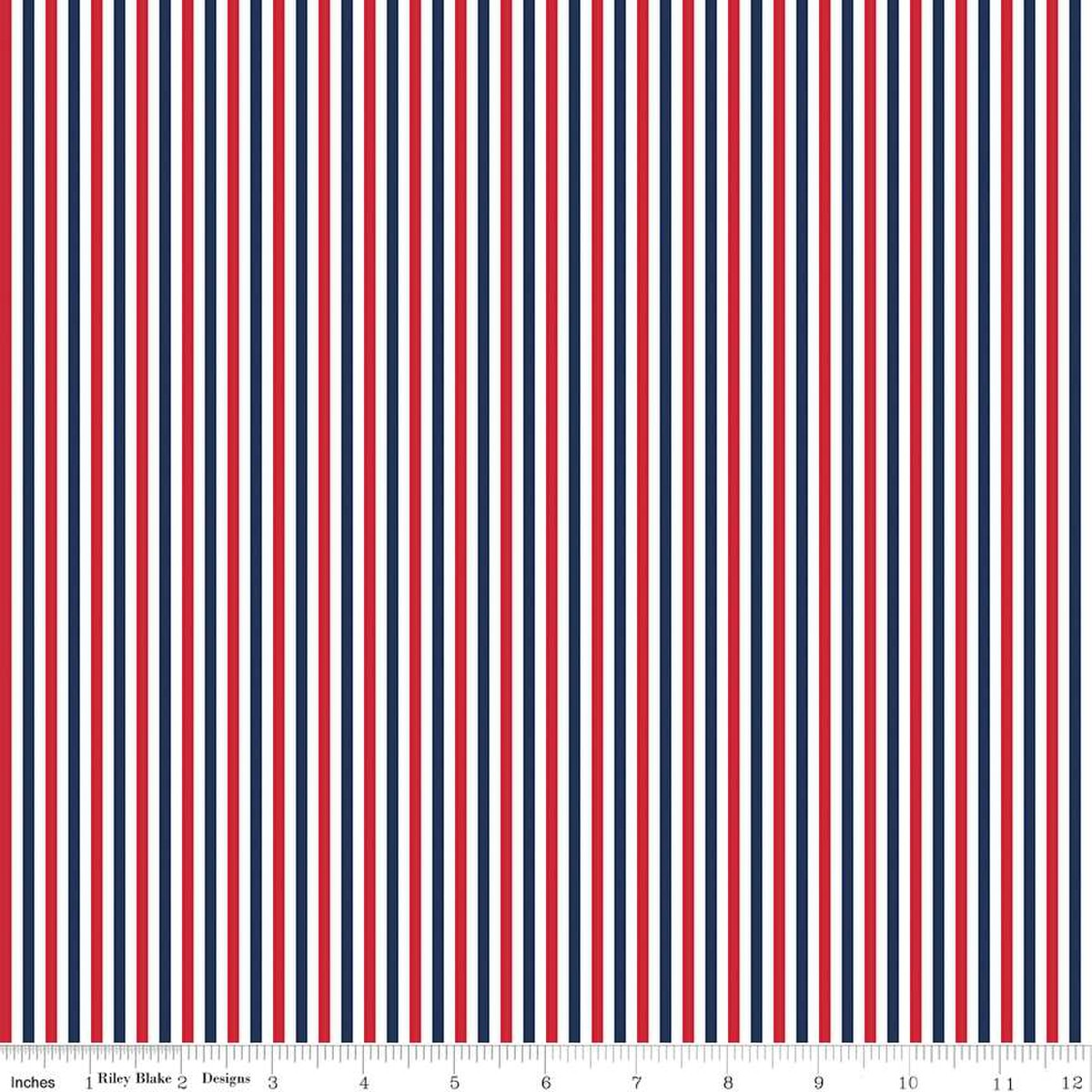 1/8" Stripe Patriotic Fabric by the Yard - C495-PATRIOTIC