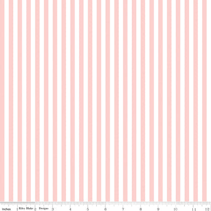 1/4" Stripe Pink Fabric - By the yard