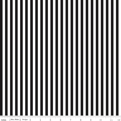1/4" Stripe Black Fabric