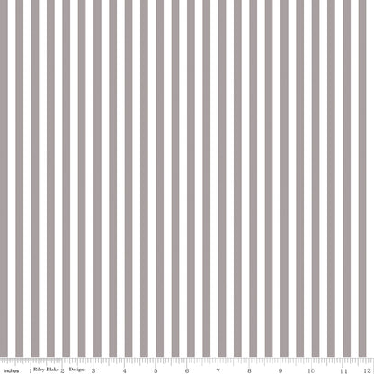 1/4" Stripe Gray Fabric - By the yard