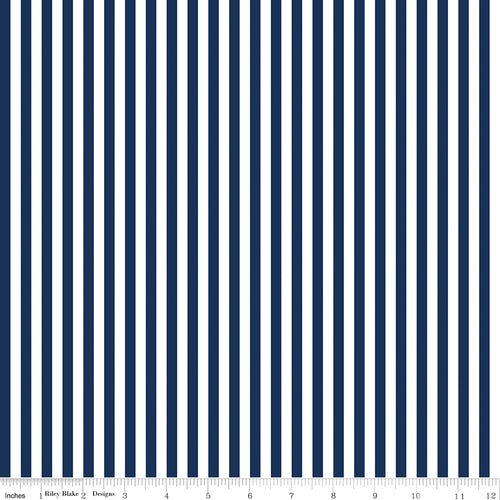 1/4" Stripe Navy Fabric