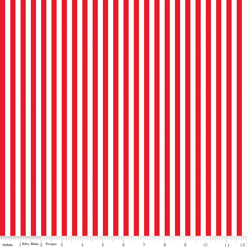 1/4" Stripe Red Fabric