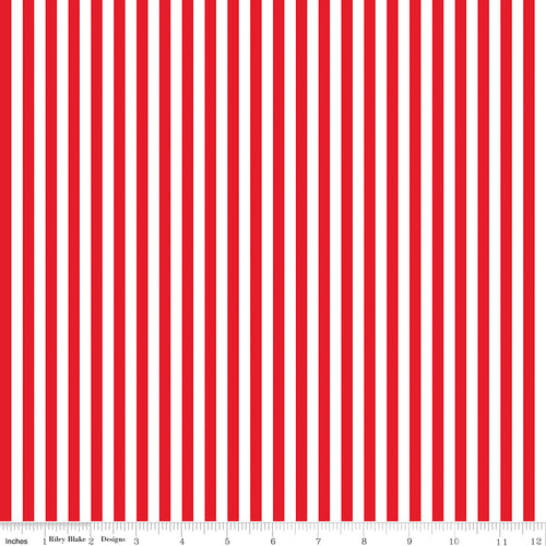 1/4" Stripe Red Fabric