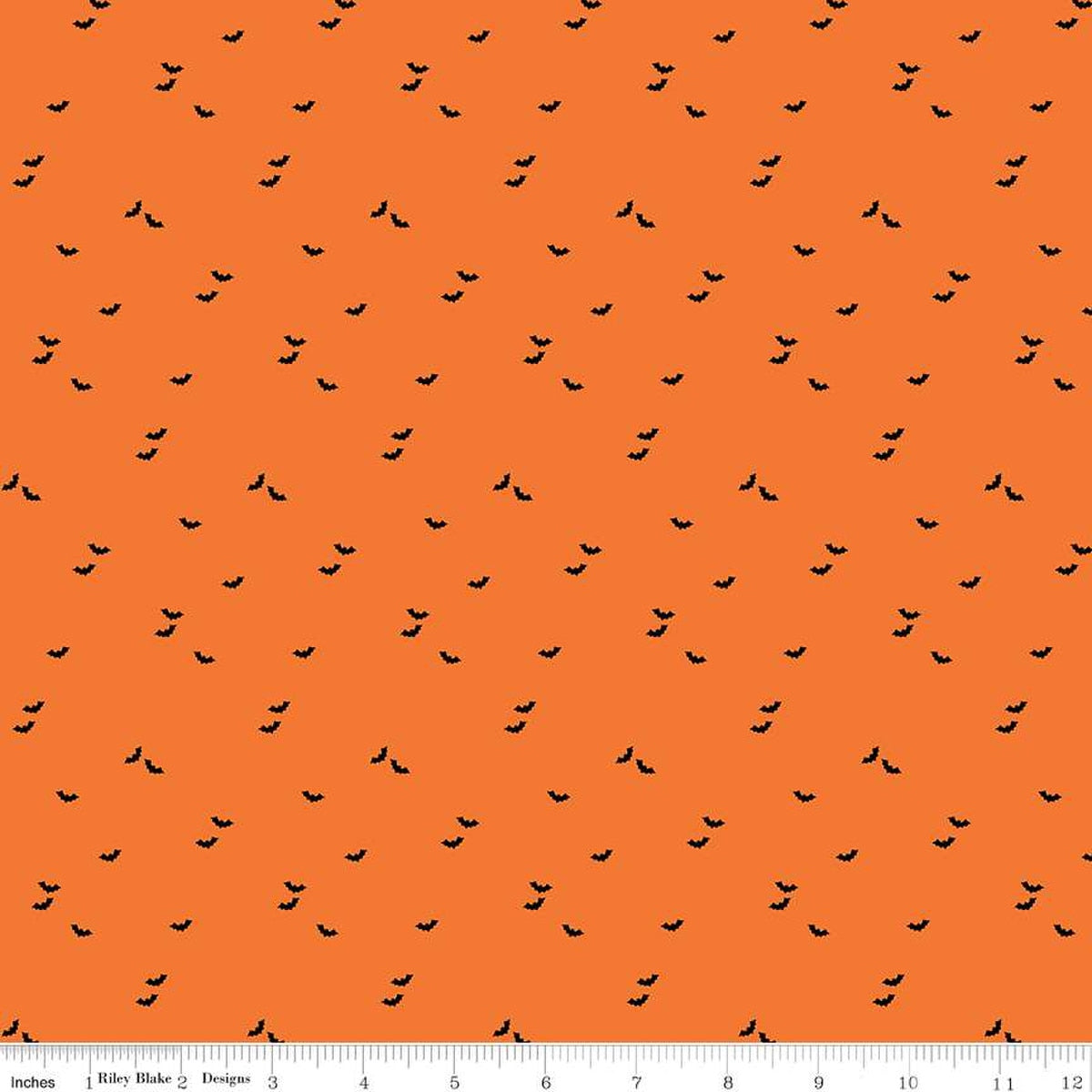 Seasonal Basics Bat Orange Fabric by the Yard - C651-ORANGE
