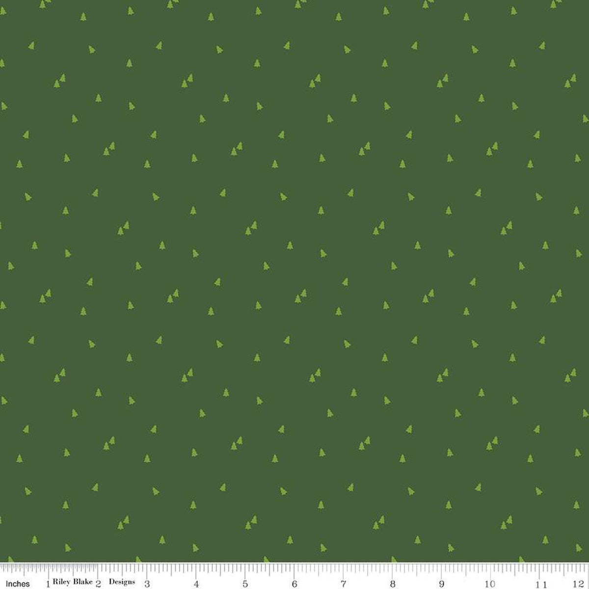 Seasonal Basics Trees Green Fabric by the Yard - C654-GREEN