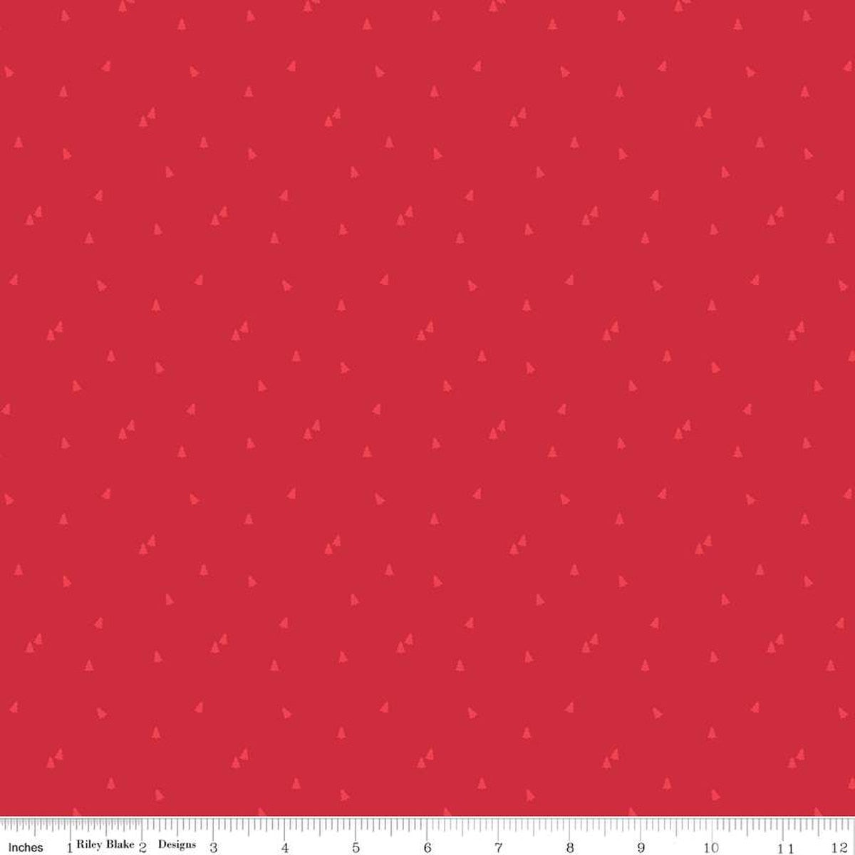 Seasonal Basics Trees Red Fabric by the Yard - C654-RED
