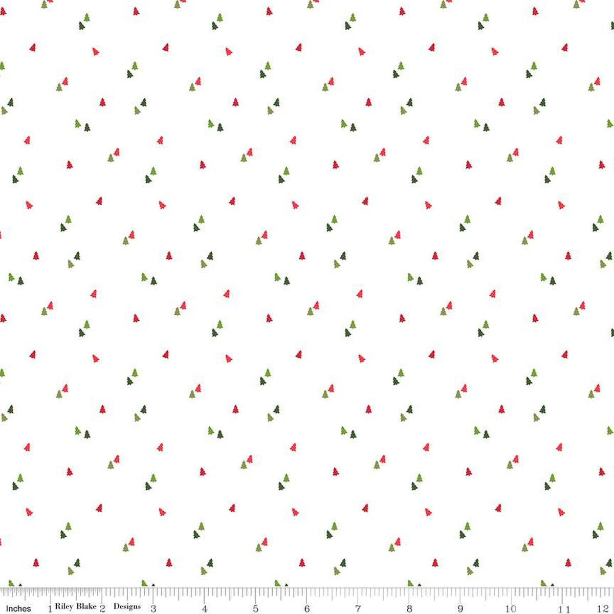 Seasonal Basics Trees White Fabric by the Yard - C654-WHITE