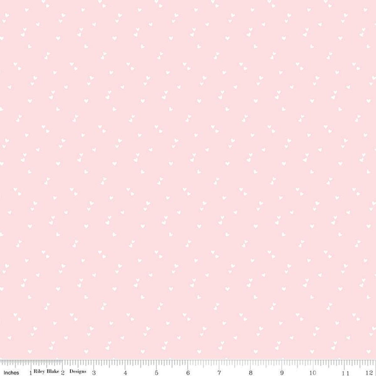Seasonal Basics Hearts Pink Fabric by the Yard - C655-PINK
