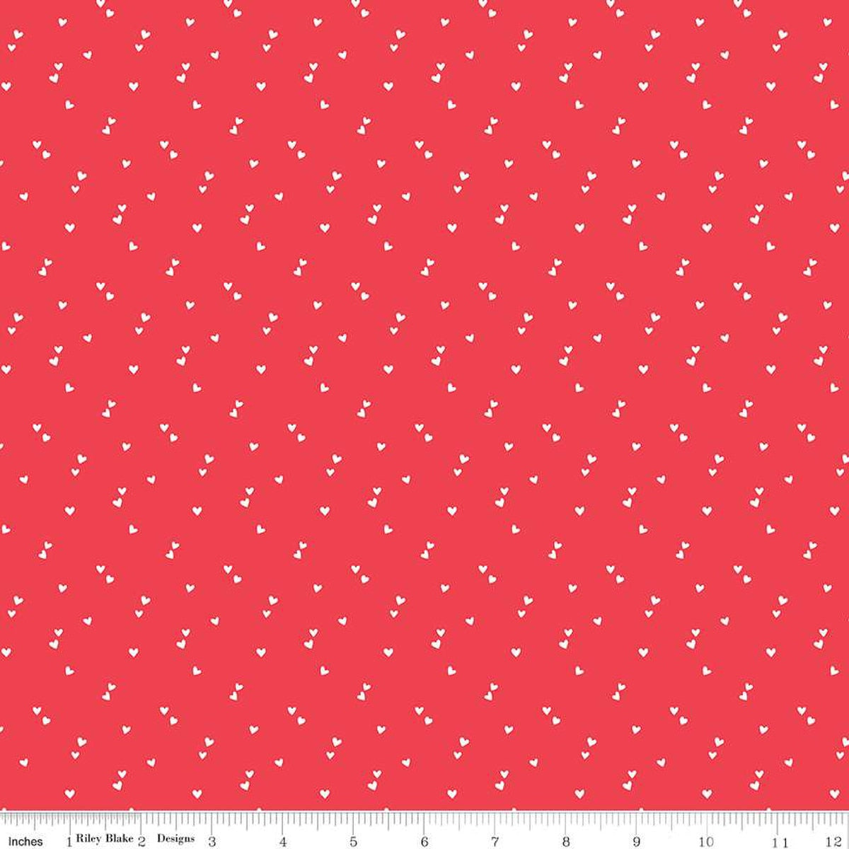 Seasonal Basics Hearts Red Fabric by the Yard - C655-RED