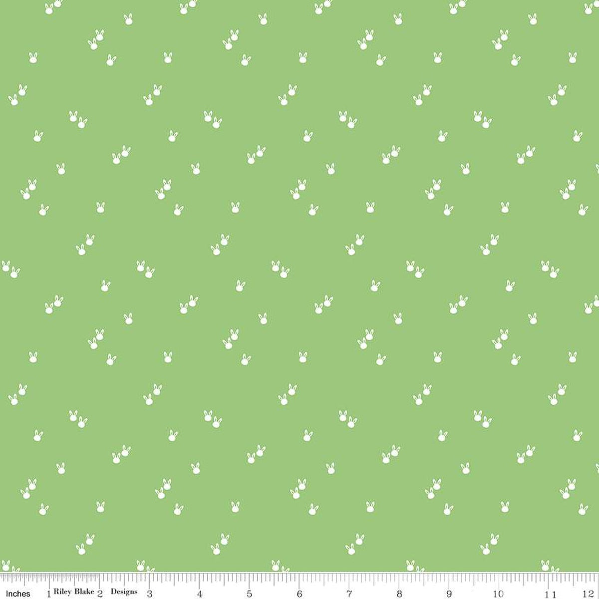 Seasonal Basics Bunnies Green Fabric by the Yard - C656-GREEN