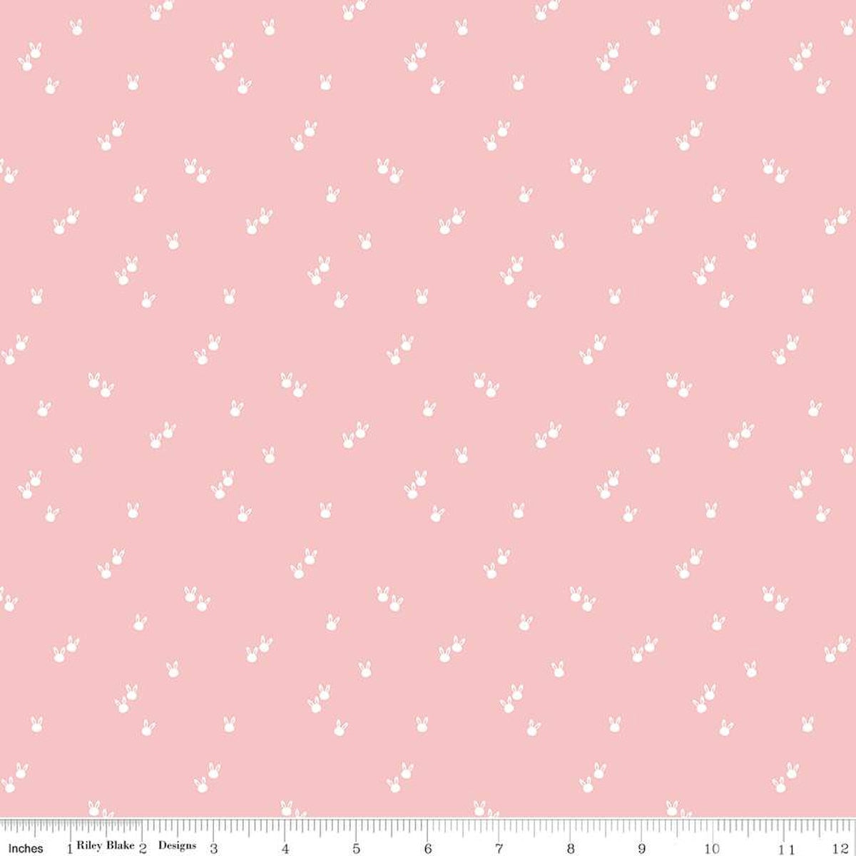 Seasonal Basics Bunnies Pink Fabric by the Yard - C656-PINK