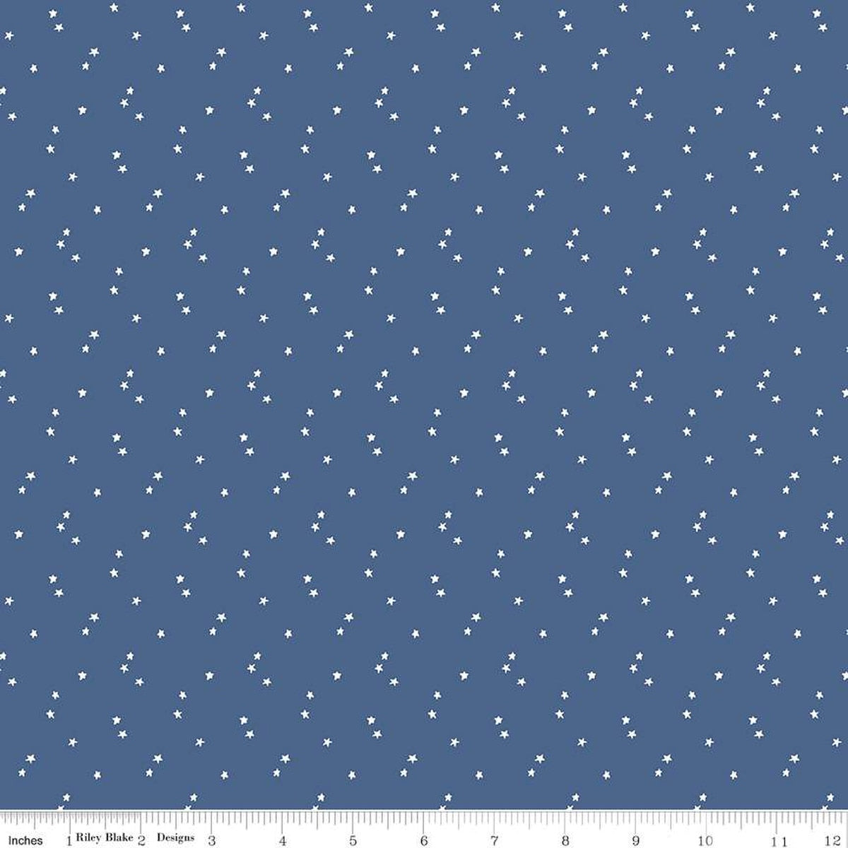 Seasonal Basics Stars Blue Fabric by the Yard - C657-BLUE