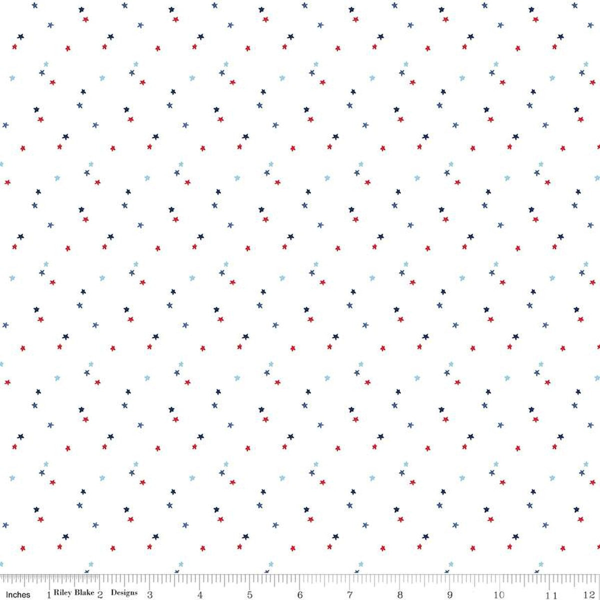 Seasonal Basics Stars White Fabric by the Yard - C657-WHITE