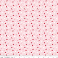 Seasonal Basics Heart Toss Pink Fabric by the Yard - C761-PINK