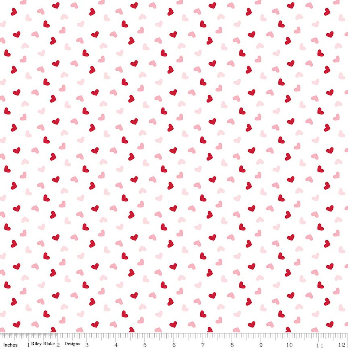 Seasonal Basics Heart Toss White Fabric by the Yard - C761-WHITE