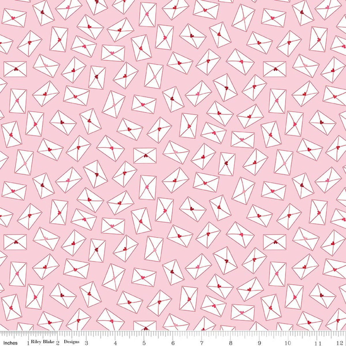 Seasonal Basics Love Notes Pink Fabric by the Yard - C763-PINK