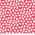 Seasonal Basics Love Notes Red Fabric by the Yard - C763-RED