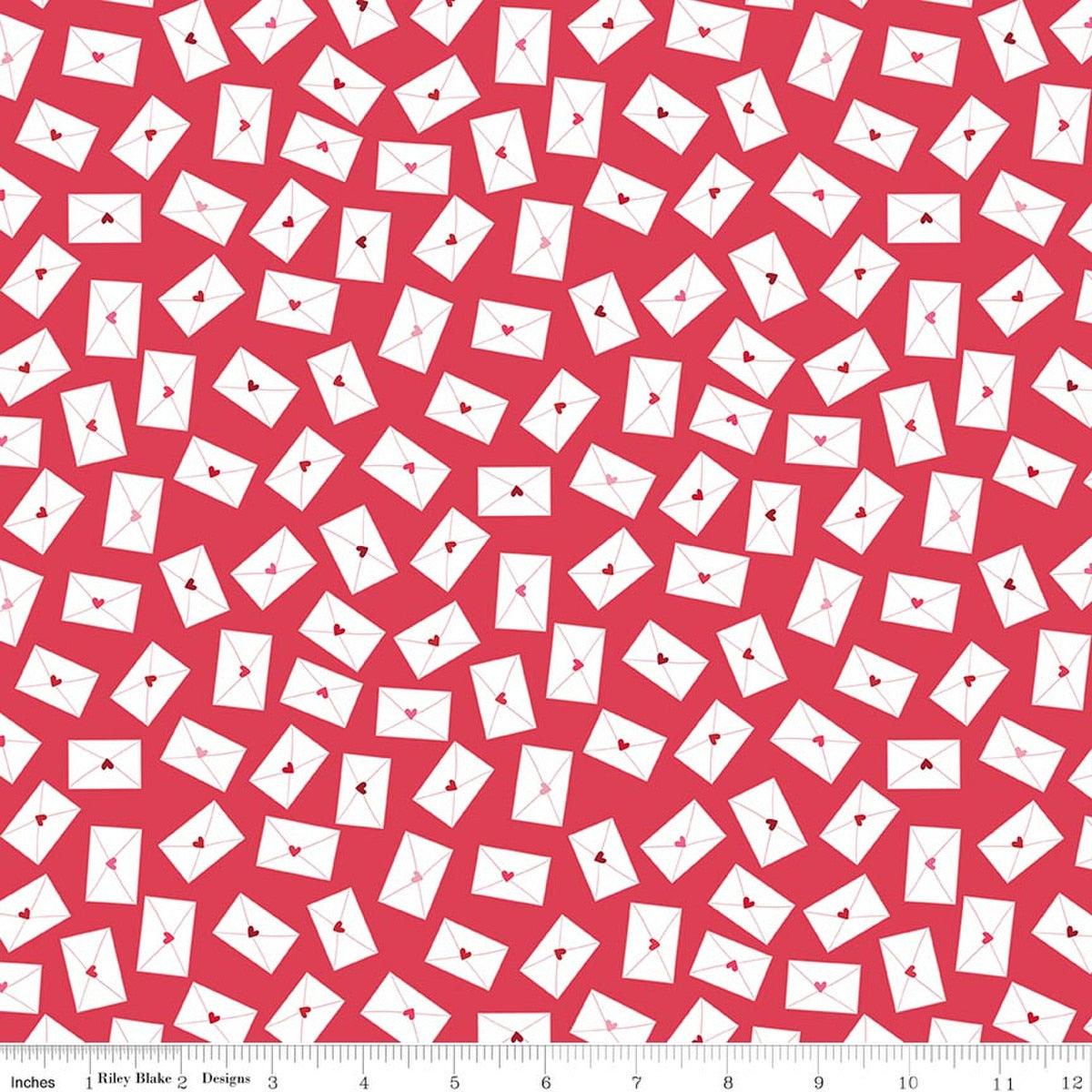 Seasonal Basics Love Notes Red Fabric by the Yard - C763-RED