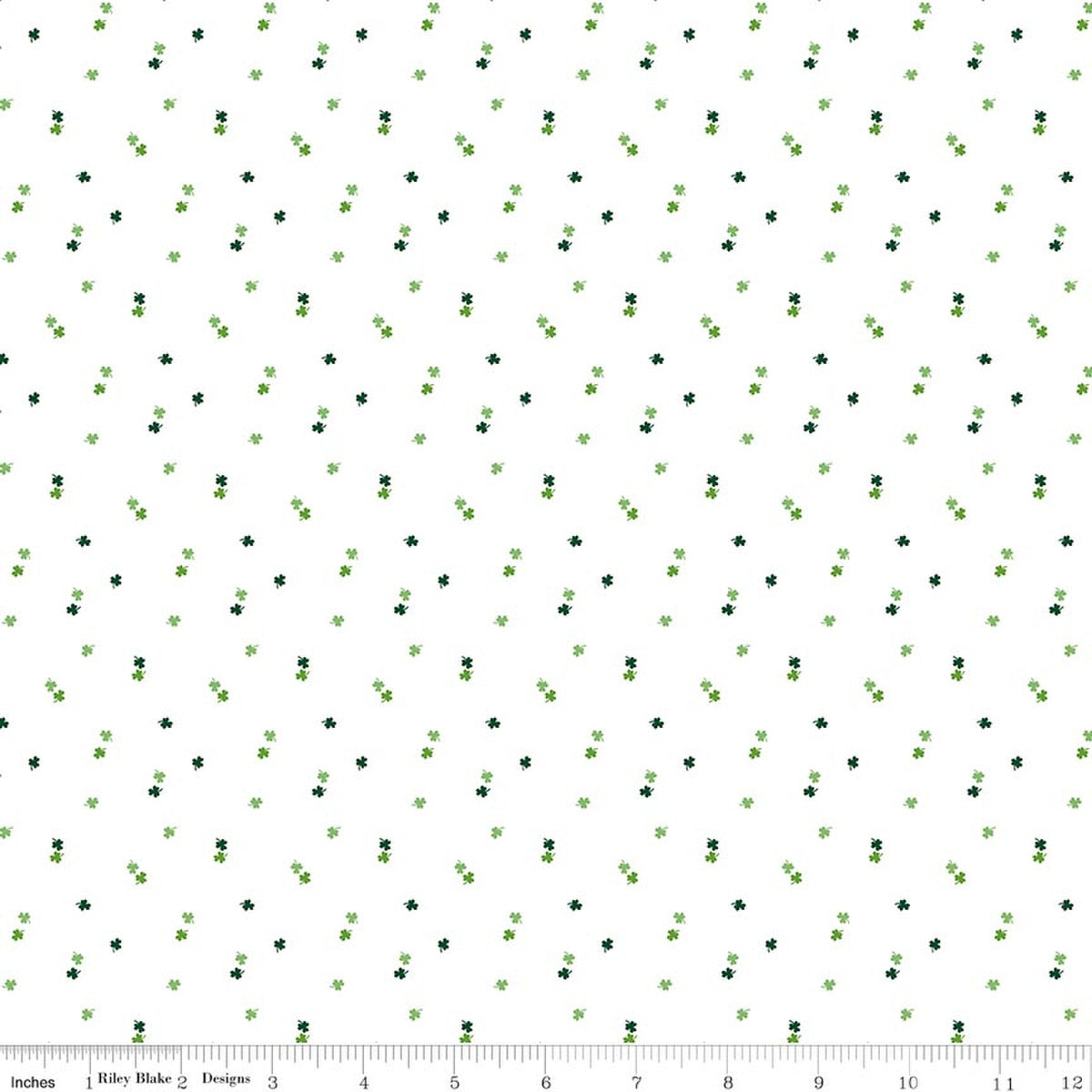 Seasonal Basics Clovers White Fabric by the Yard - C764-WHITE