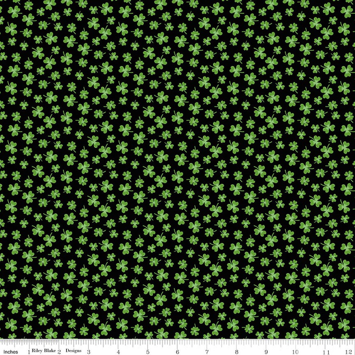 Seasonal Basics Shamrocks Black Fabric by the Yard - C765-BLACK