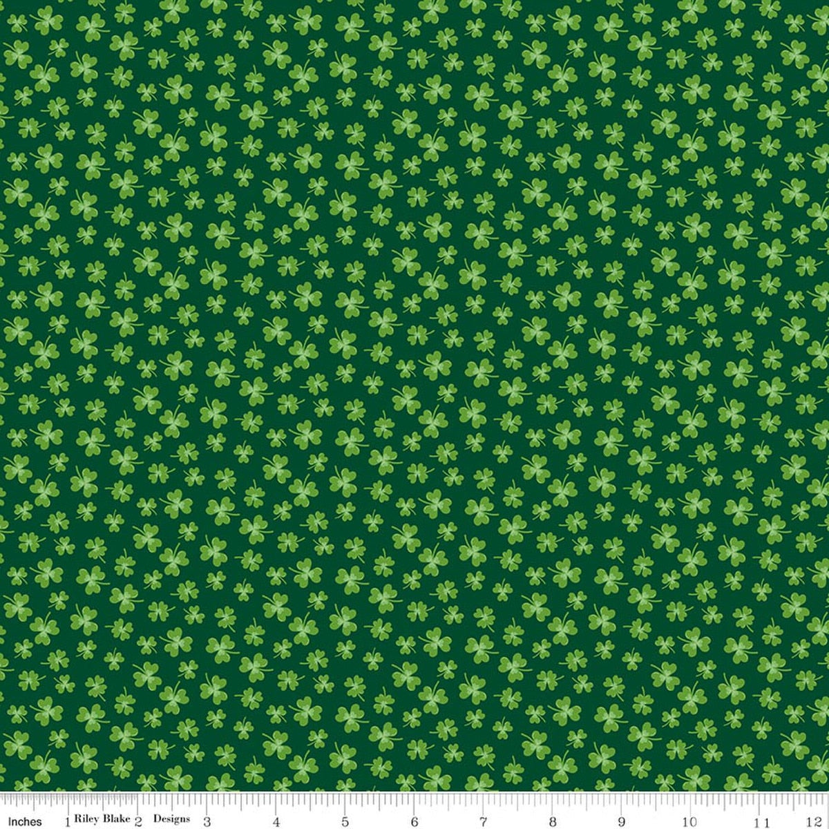 Seasonal Basics Shamrocks Green Fabric by the Yard - C765-GREEN