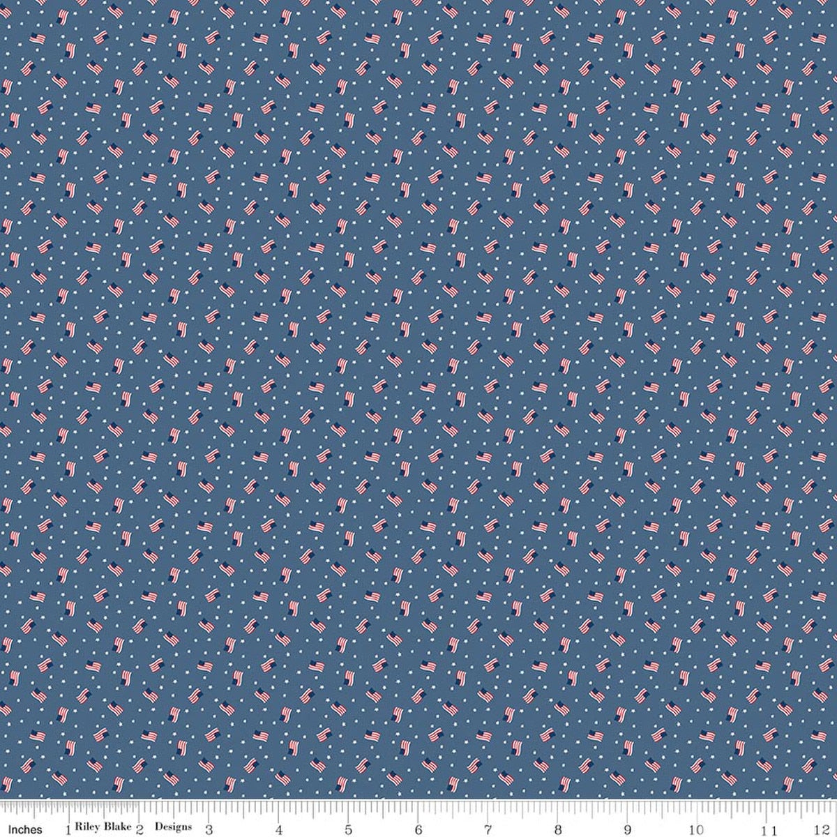 Seasonal Basics Grand Ol' Flag Denim Fabric by the Yard - C767-DENIM