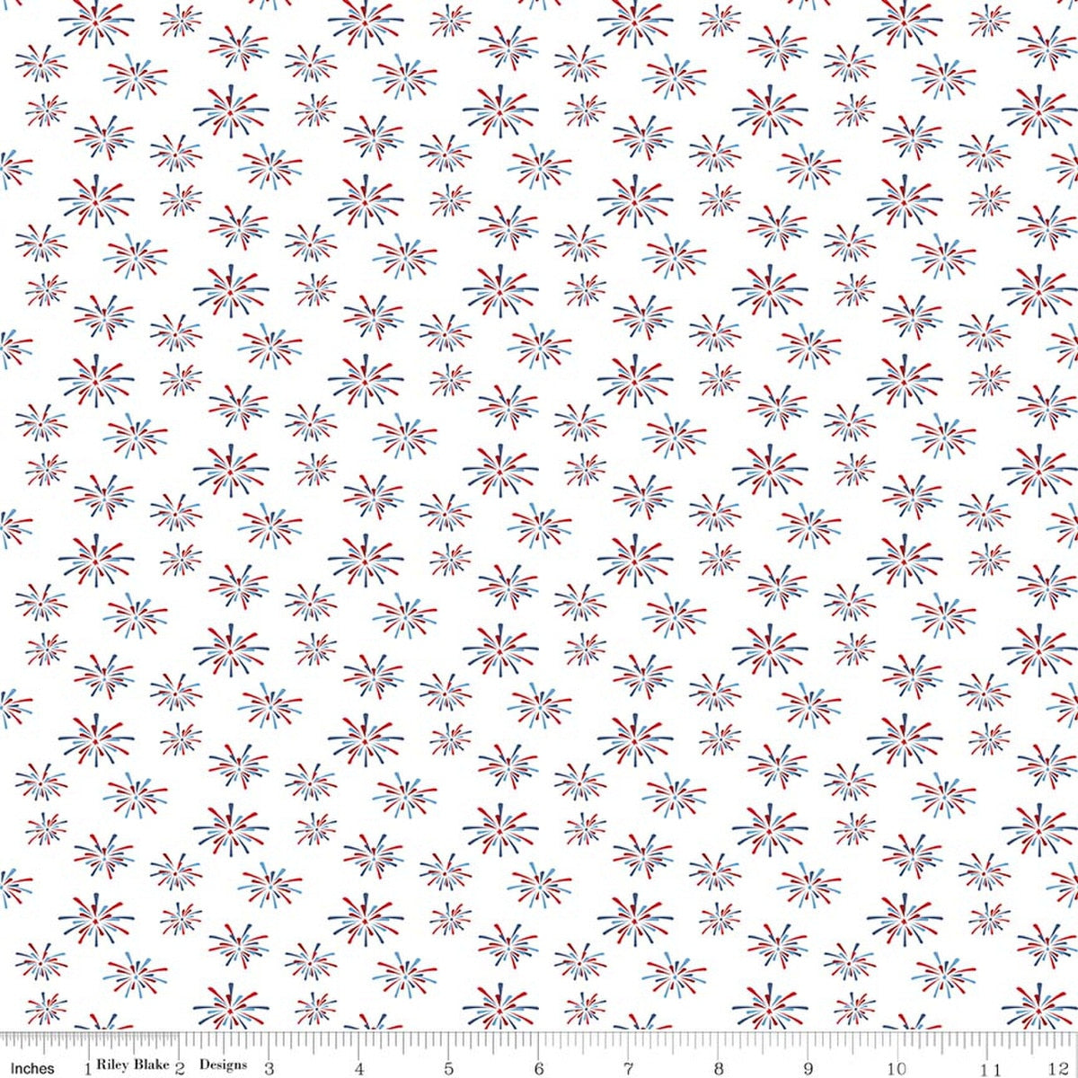 Seasonal Basics Fireworks White Fabric by the Yard - C768-WHITE
