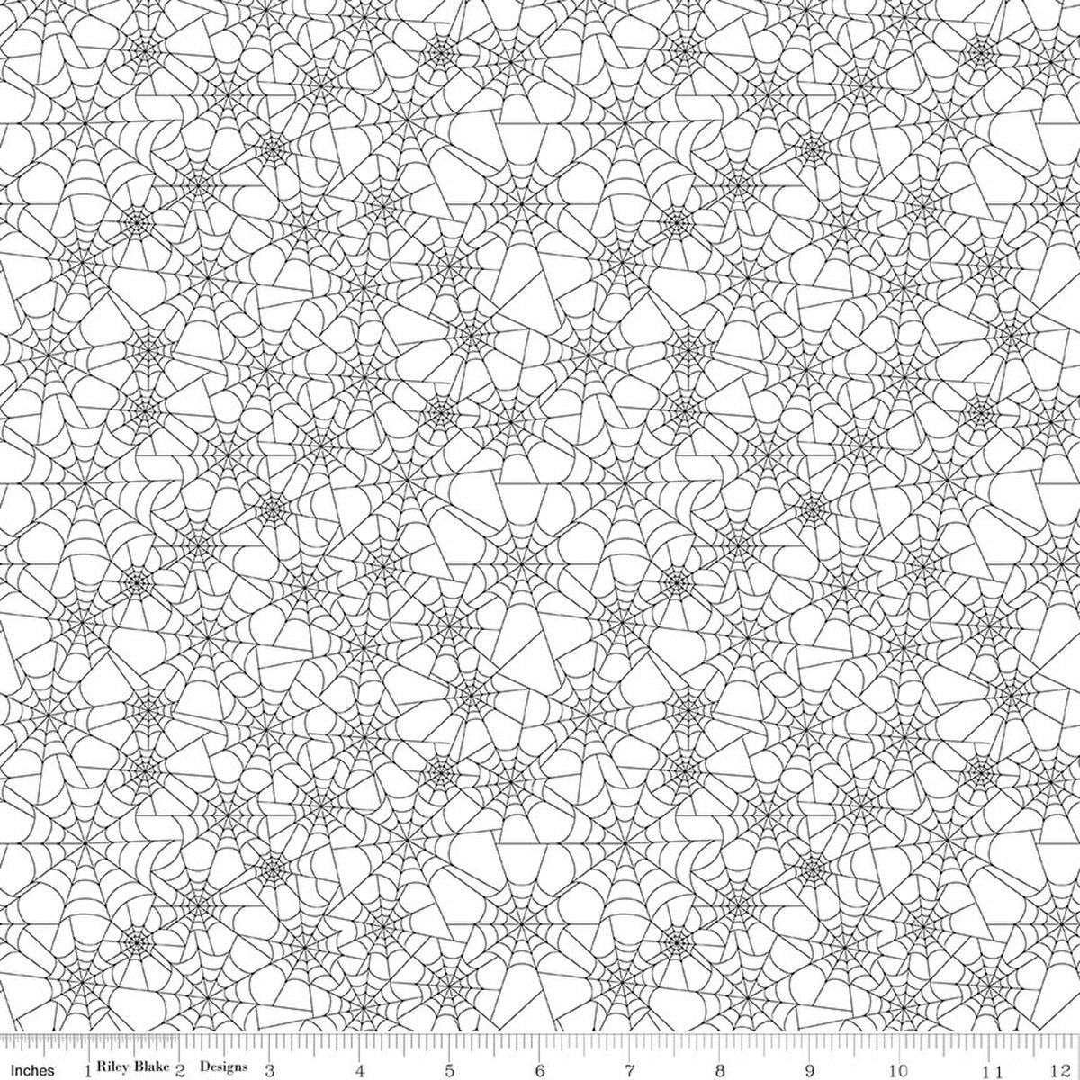 Seasonal Basics Spider Webs White Fabric by the Yard - C771-WHITE