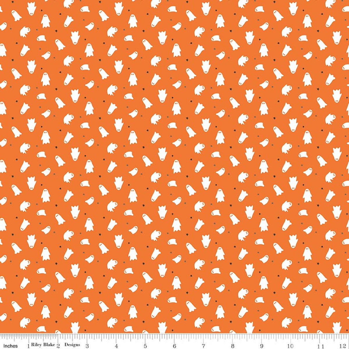 Seasonal Basics Ghosts Orange Fabric by the Yard - C772-ORANGE