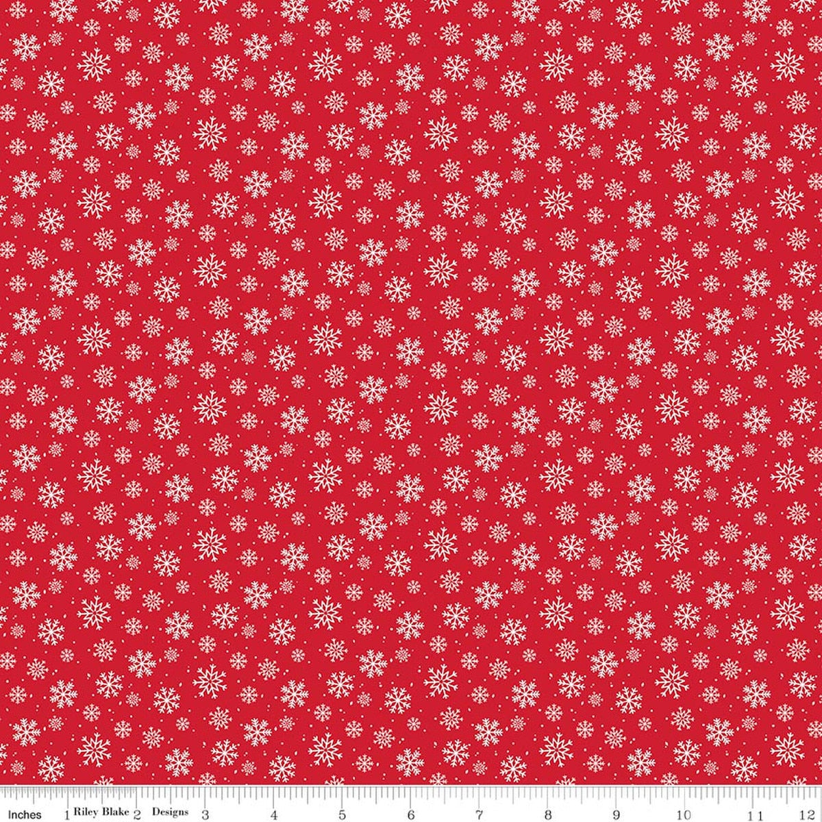 Seasonal Basics Snowflakes Red Fabric by the Yard - C773-RED