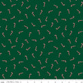 Seasonal Basics Candy Canes Green Fabric by the Yard - C774-GREEN